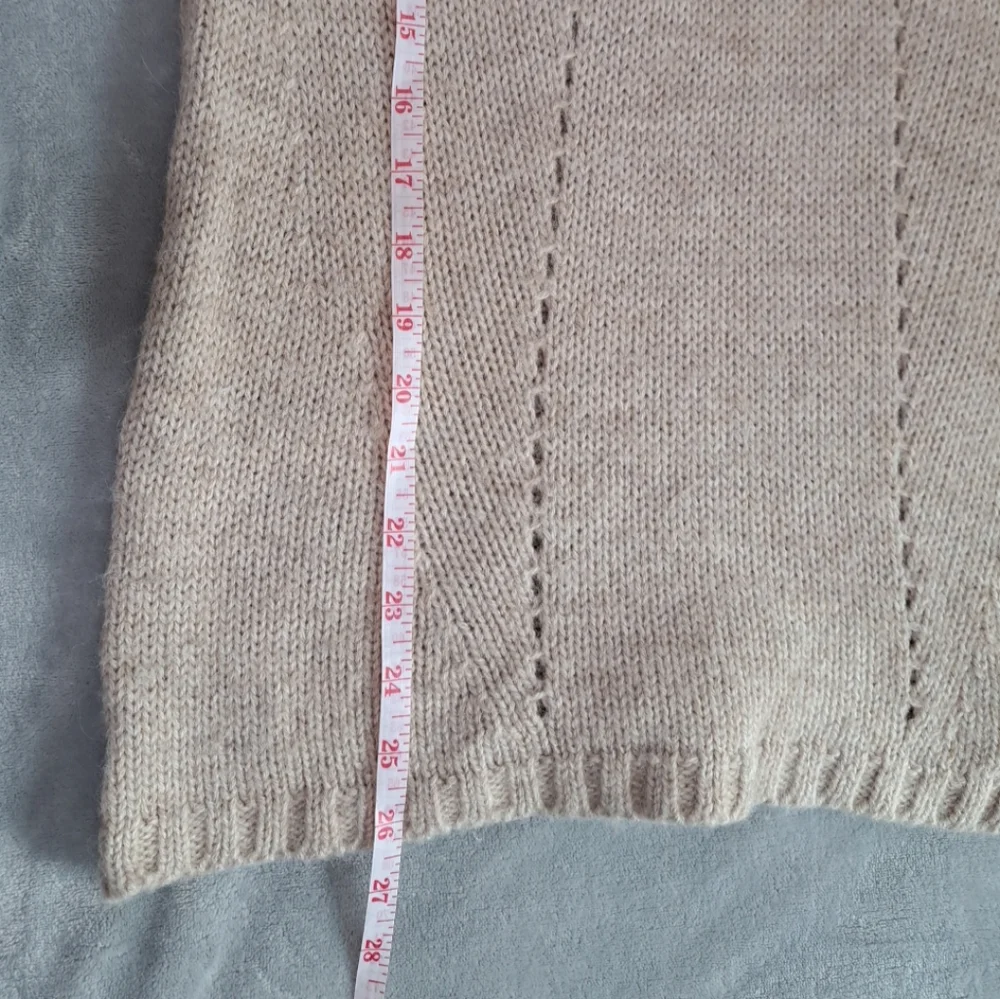 Fairly Women's Merino Wool Alpaca Blend Sweater Long Slv Cream Size 2